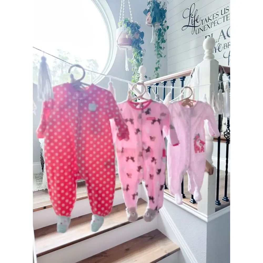 3 Cozy Fleece Footed Pajama Sleepers 3-6mths